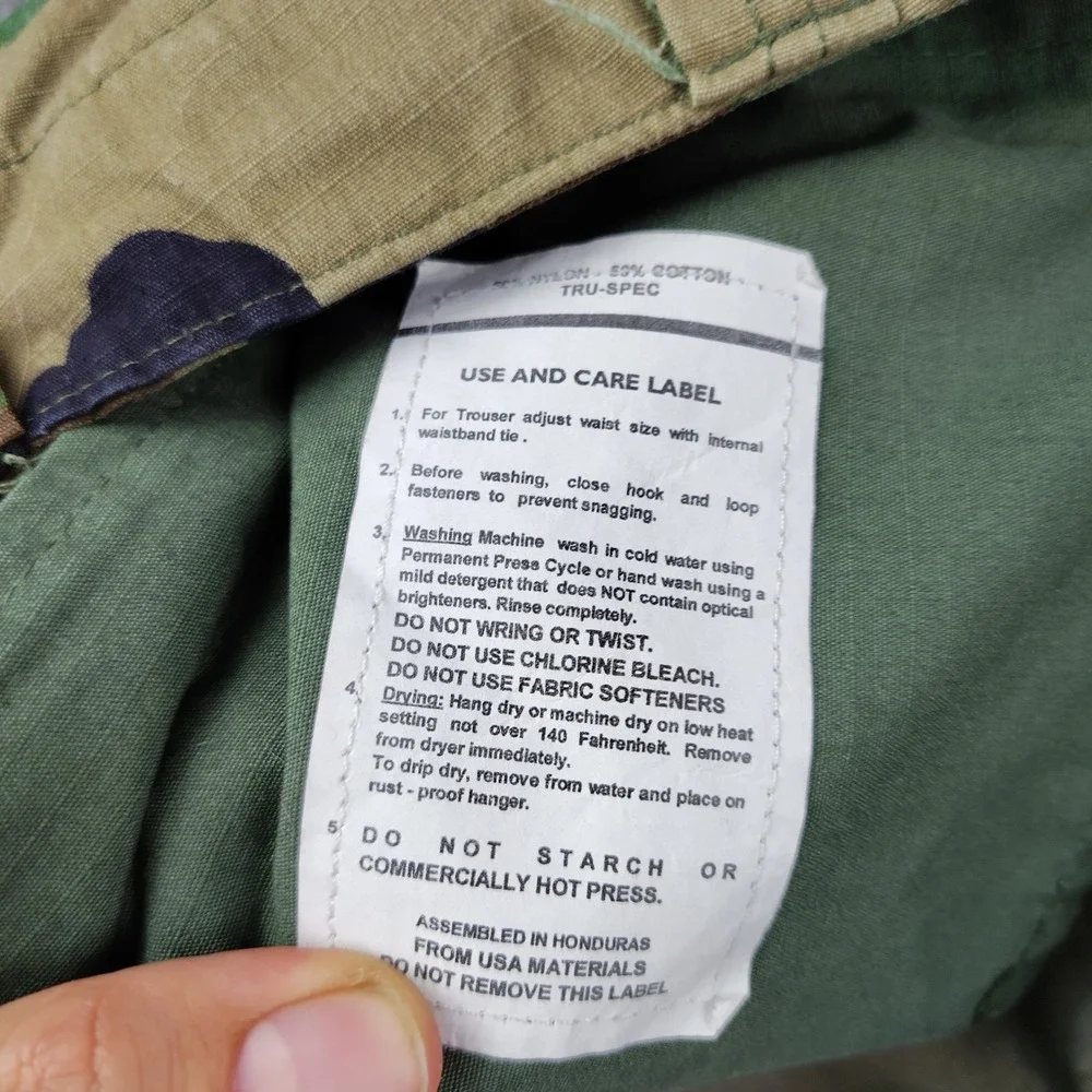 Tru-Spec Military Cargo Pants Woodland Camo BDU Medium Long Grunge Paratrooper